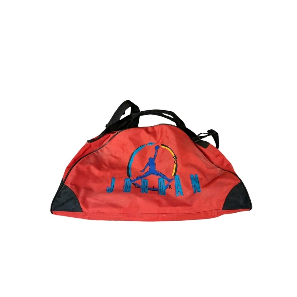 Vintage‎ Air Jordan Jumpman Duffel Bag 90s White Tag Colorful Red